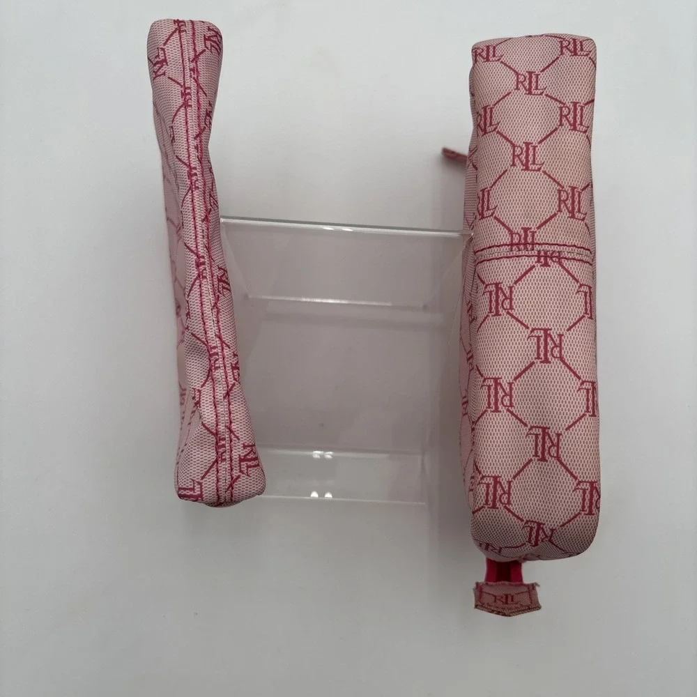 Lauren Ralph Lauren LRL Cosmetic‎ Makeup Bags Pink & Red Zipper Pouch Lot Of 2